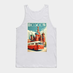 Moscow Russia Vintage Travel Art Poster Tank Top